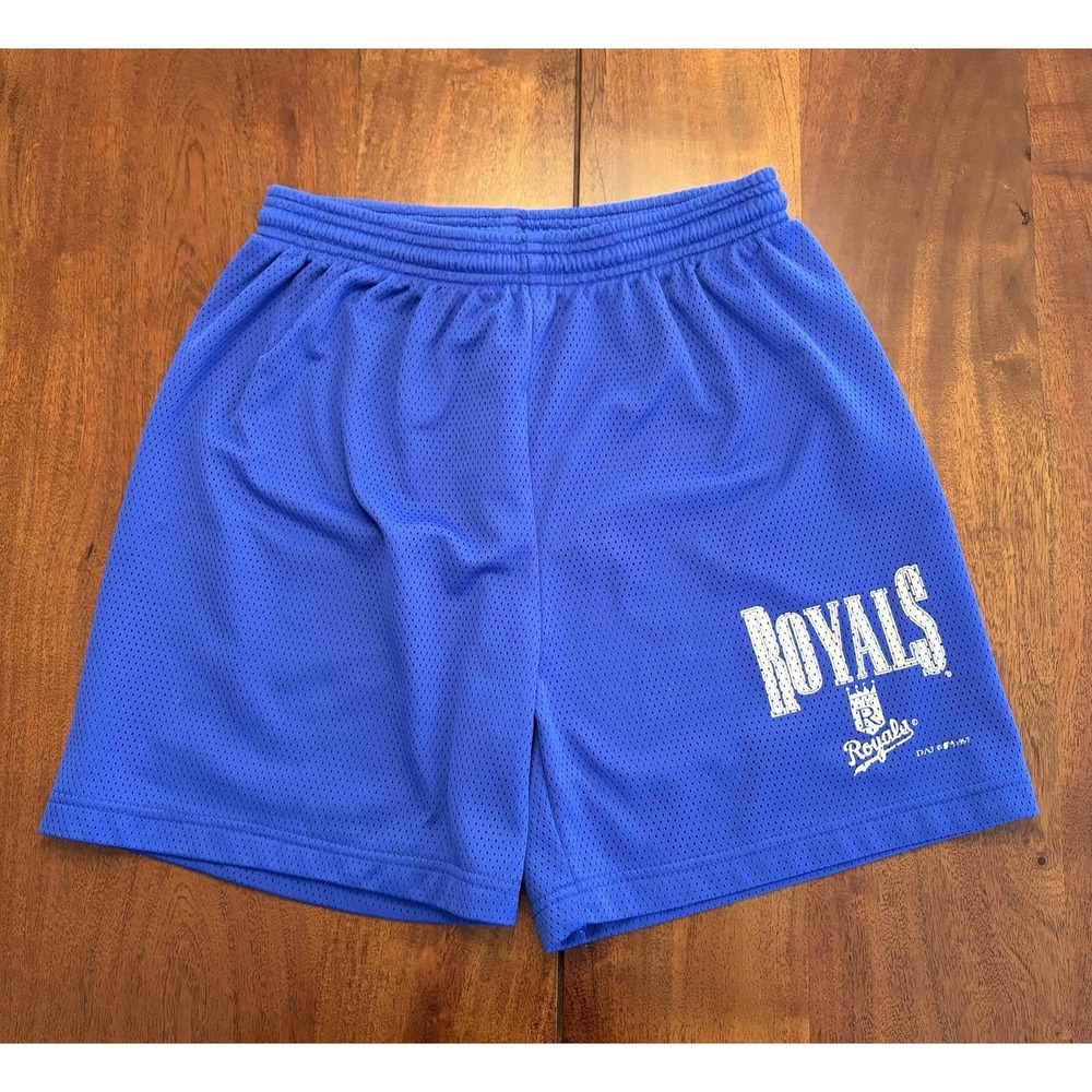 Vintage 90s Kansas City Royals Shorts Mens Medium Blue Mesh MLB Baseball 1997